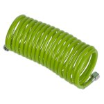 Sealey PE Coiled Air Hose with 1/4"BSP Unions 5m x 5mm - Green