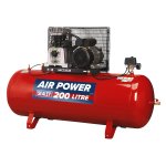 Sealey 200L Belt Drive Air Compressor with Cast Cylinders 3hp