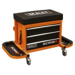 Sealey Mechanic's Utility Seat & Toolbox - Orange