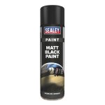 Sealey Matt Paint 500ml, Black - Pack of 6