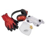 Sealey Worksafe® Flexi Grip Gloves, FFP2 Mask, Goggles & Ear Defenders