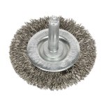 Sealey 50mm Crimped Flat Wire Brush with 6mm Shaft