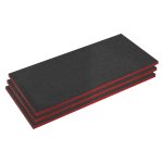 Sealey Easy Peel Shadow Foam® 1200 x 550 x 30mm, Red/Black - Pack of 3