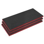 Sealey Easy Peel Shadow Foam® 1200 x 550 x 50mm, Red/Black - Pack of 3