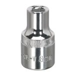 Sealey Premier Fully Polished Socket 1/2"Sq Drive 8mm