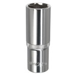 Sealey Premier Fully Polished Deep Socket 1/2"Sq Drive 21mm