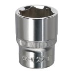 Sealey Premier Fully Polished Socket 1/2"Sq Drive 22mm