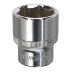 Sealey Premier Fully Polished Socket 1/2"Sq Drive 24mm