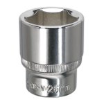 Sealey Premier Fully Polished Socket 1/2"Sq Drive 26mm