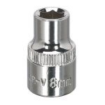 Sealey Premier Fully Polished Socket 3/8"Sq Drive 8mm