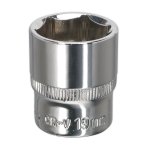 Sealey Premier Fully Polished Socket 3/8"Sq Drive 19mm