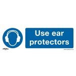 Sealey Worksafe® Use Ear Protectors Safety Sign - Rigid Plastic