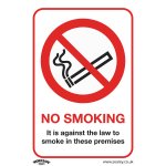 Sealey Worksafe® No Smoking On Premises Safety Sign - Rigid Plastic