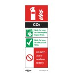 Sealey Worksafe® CO2 Fire Extinguisher Safety Sign, Rigid Plastic - Pack of 10