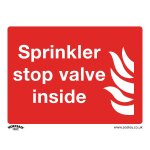 Sealey Worksafe® Sprinkler Stop Valve Safety Sign - Rigid Plastic