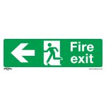 Sealey Worksafe® Fire Exit (Left) Safety Sign - Rigid Plastic