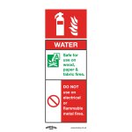 Sealey Worksafe® Water Fire Extinguisher Safety Sign - Rigid Plastic