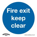 Sealey Worksafe® Fire Exit Keep Clear Safety Sign - Rigid Plastic