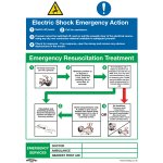 Sealey Worksafe® Electric Shock Emergency Action Safety Sign - Rigid Plastic