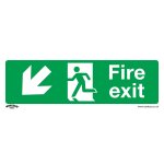 Sealey Worksafe® Fire Exit (Down Left) Safety Sign - Rigid Plastic