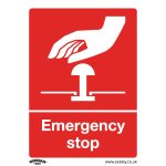 Sealey Worksafe® Emergency Stop Safety Sign - Rigid Plastic