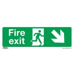 Sealey Worksafe® Fire Exit (Down Right) Safety Sign - Rigid Plastic