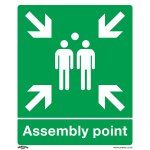 Sealey Worksafe® Assembly Point Safety Sign, Rigid Plastic - Pack of 10