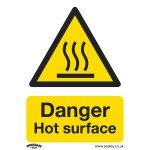 Sealey Worksafe® Danger Hot Surface Safety Sign - Rigid Plastic