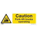 Sealey Worksafe® Caution Fork-Lift Trucks Safety Sign - Rigid Plastic