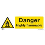 Sealey Worksafe® Danger Highly Flammable Safety Sign - Rigid Plastic