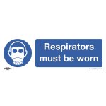 Sealey Worksafe® Respirators Must Be Worn Safety Sign - Rigid Plastic