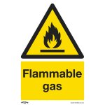 Sealey Worksafe® Flammable Gas Safety Sign, Rigid Plastic - Pack of 10