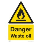 Sealey Worksafe® Danger Waste Oil Safety Sign - Rigid Plastic