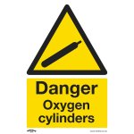 Sealey Worksafe® Danger Oxygen Cylinders Safety Sign - Rigid Plastic