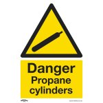 Sealey Worksafe® Danger Propane Cylinders Safety Sign - Rigid Plastic