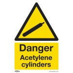 Sealey Worksafe® Danger Acetylene Cylinders Safety Sign - Rigid Plastic