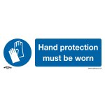 Sealey Worksafe® Hand Protection Must Be Worn Safety Sign - Rigid Plastic