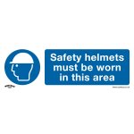 Sealey Worksafe® Safety Helmets Must Be Worn In This Area Safety Sign - Rigid Plastic