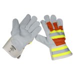 Sealey Worksafe® Reflective Rigger's Gloves - Pair