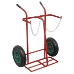 Sealey Welding 2-Bottle Trolley with Pneumatic Tyres