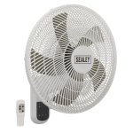 Sealey 3-Speed Wall Fan with Remote Control 16" 230V