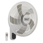 Sealey 3-Speed Wall Fan with Remote Control 18" 230V