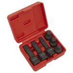 Sealey Impact Spline Socket Bit Set 1/2"Sq Drive 6pc