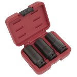 Sealey Deep Weighted Impact Socket Set 1/2"Sq Drive 3pc