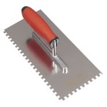 Sealey Stainless Steel 6mm Notched Trowel with Rubber Handle 270mm