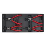 Sealey Premier Circlip Pliers Set with Tool Tray 4pc