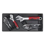 Sealey Premier Locking Pliers & Adjustable Wrench Set with Tool Tray 4pc