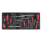 Sealey Premier T-Handle Ball-End Hex Key Set with Tool Tray 8pc