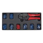 Sealey Premier Ratchet Crimper & Assorted Insulated Terminal Set with Tool Tray 325pc