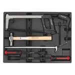 Sealey Premier Pry Bar, Hammer & Hacksaw Set with Tool Tray 6pc